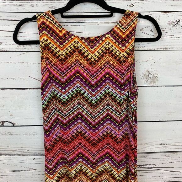 Vintage Lord & Taylor Maxi Dress Chevron Multi Size Small - Picture 8 of 12